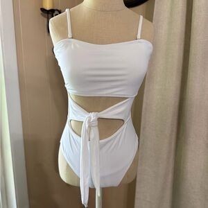 White Cutout One-Piece Swimsuit